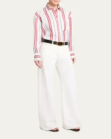 TWP Big Joe Striped Silk Button-Front Shirt | Thumbnail 2 TWP Big Joe Striped Silk Button-Front Shirt | Thumbnail 2