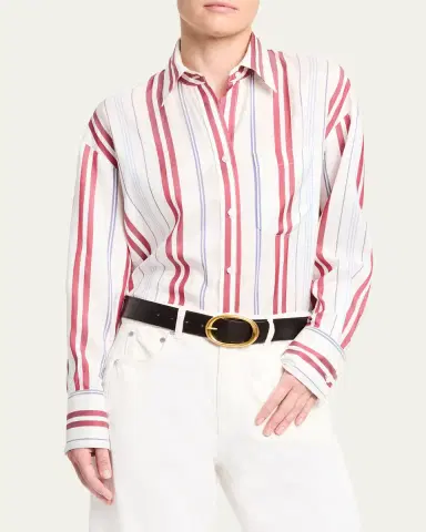TWP Big Joe Striped Silk Button-Front Shirt | Thumbnail 4 TWP Big Joe Striped Silk Button-Front Shirt | Thumbnail 4