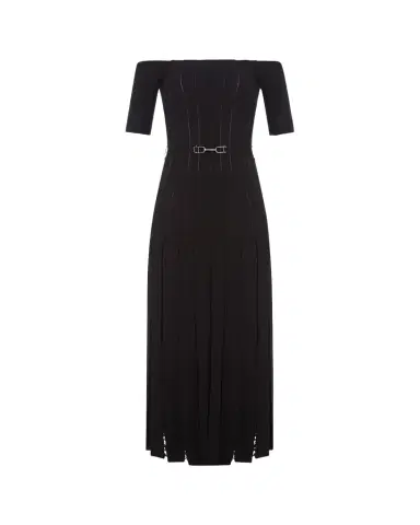 Gabriela Hearst Kurt Off-The-Shoulder Pleated Merino Dress | Thumbnail 1 Gabriela Hearst Kurt Off-The-Shoulder Pleated Merino Dress | Thumbnail 1