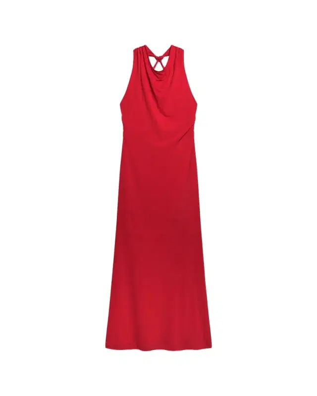 Open-Back Knot Maxi Dress