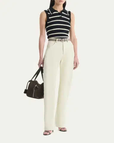 Altuzarra Elmer Striped Knit Sleeveless Polo Top | Thumbnail 2 Altuzarra Elmer Striped Knit Sleeveless Polo Top | Thumbnail 2