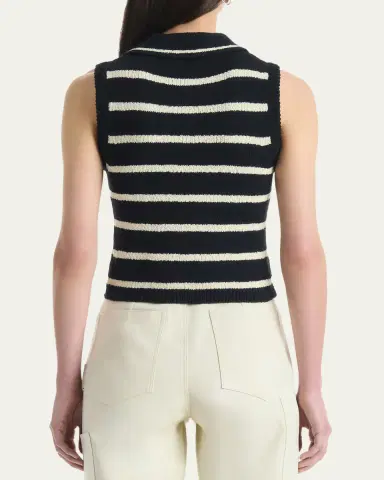 Altuzarra Elmer Striped Knit Sleeveless Polo Top | Thumbnail 3 Altuzarra Elmer Striped Knit Sleeveless Polo Top | Thumbnail 3