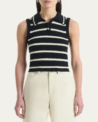 Altuzarra Elmer Striped Knit Sleeveless Polo Top | Thumbnail 4 Altuzarra Elmer Striped Knit Sleeveless Polo Top | Thumbnail 4