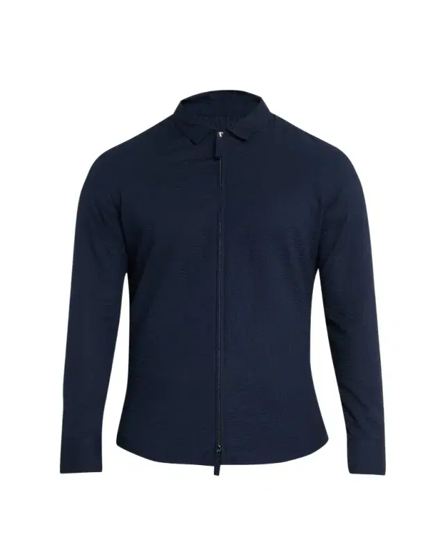 Men's Cotton Seersucker Full-Zip Shirt Jacket