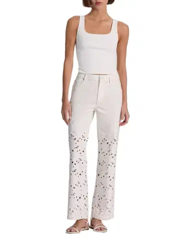 Alice + Olivia Chic Laser-Cut Jeans | Thumbnail 1 Alice + Olivia Chic Laser-Cut Jeans | Thumbnail 1