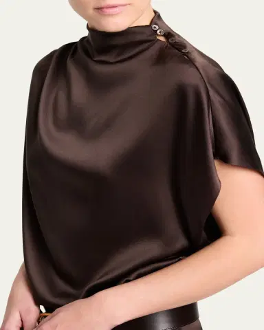 TWP Wish You Would Draped Silk Blouse | Thumbnail 5 TWP Wish You Would Draped Silk Blouse | Thumbnail 5