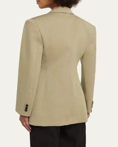 Bottega Veneta Oversized Wool-Linen Single-Breasted Jacket | Thumbnail 3 Bottega Veneta Oversized Wool-Linen Single-Breasted Jacket | Thumbnail 3