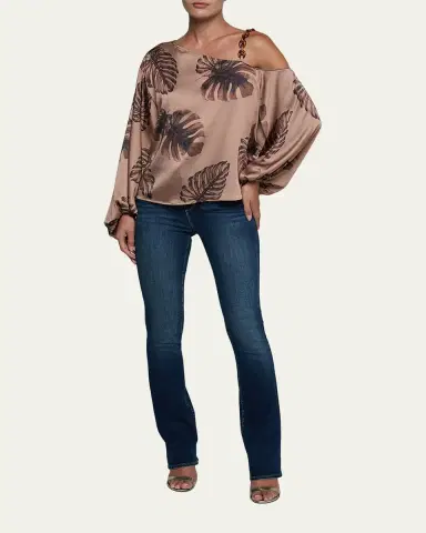 L'Agence Asami Botanical-Print Satin Blouse | Thumbnail 2 L'Agence Asami Botanical-Print Satin Blouse | Thumbnail 2