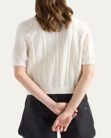 Prada Cotton Short-Sleeve Cardigan | Thumbnail 3 Prada Cotton Short-Sleeve Cardigan | Thumbnail 3