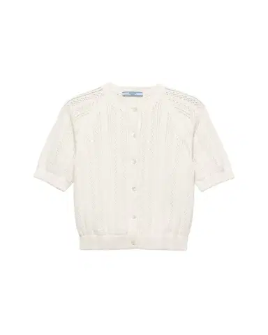 Prada Cotton Short-Sleeve Cardigan | Thumbnail 1 Prada Cotton Short-Sleeve Cardigan | Thumbnail 1