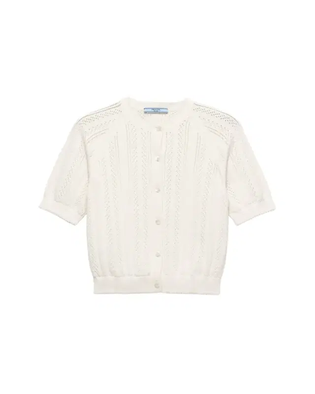 Prada Cotton Short-Sleeve Cardigan