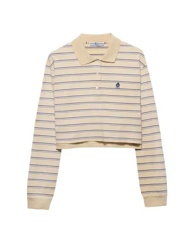 Prada Striped Pique Polo Shirt
