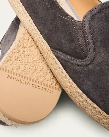 Brunello Cucinelli Men's Suede Slip-On Espadrilles | Thumbnail 5