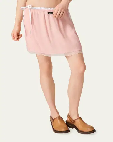 Miu Miu Layered Crinkle Silk Chiffon Mini Skirt | Thumbnail 4