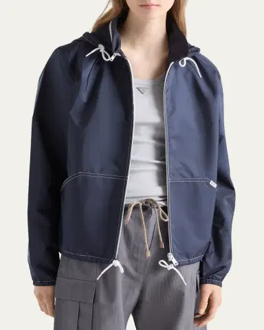 Prada Re-Nylon Zip-Up Jacket | Thumbnail 4 Prada Re-Nylon Zip-Up Jacket | Thumbnail 4