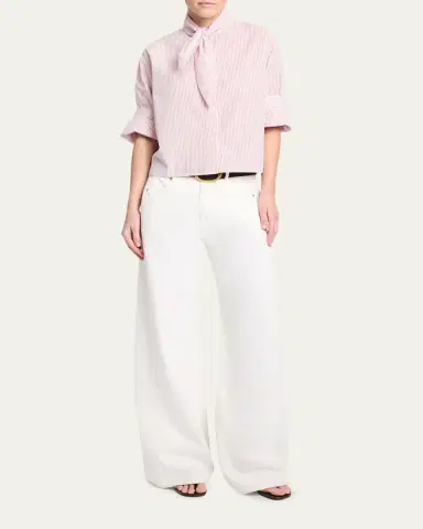 TWP Tie One On Striped Button-Front Shirt | Thumbnail 2