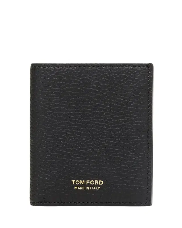 TOM FORD Men's T Line Grained Leather Bifold Card Holder