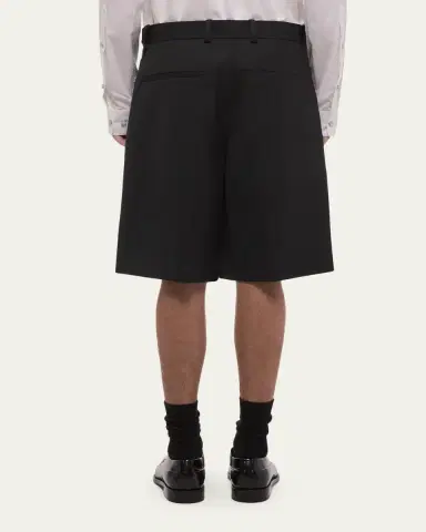 Helmut Lang Men's HL001 Wool Waistband-Tab Shorts | Thumbnail 3