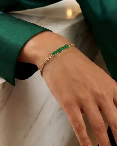 Gwen Beloti Destined CZ Emerald Bracelet | Thumbnail 2