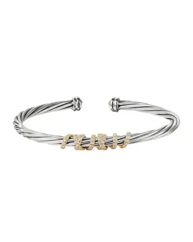 David Yurman 4mm Helena Cuff Bracelet with Diamond Wrap | Thumbnail 1 David Yurman 4mm Helena Cuff Bracelet with Diamond Wrap | Thumbnail 1