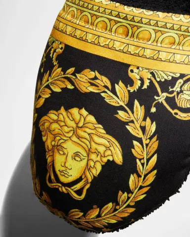 Versace Men's Barocco-Print Mule Slippers | Thumbnail 3
