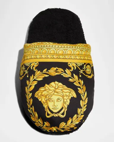 Versace Men's Barocco-Print Mule Slippers | Thumbnail 4
