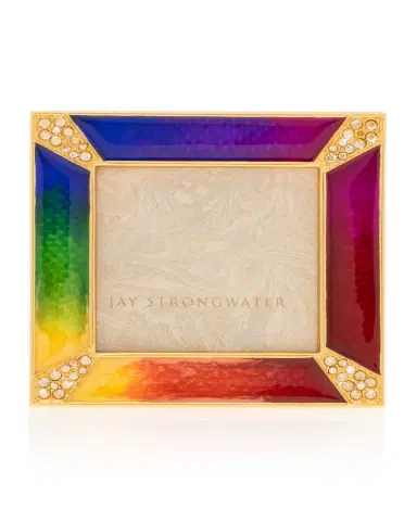Jay Strongwater Rainbow Pave Corner Square Frame, 2"Sq. | Thumbnail 3