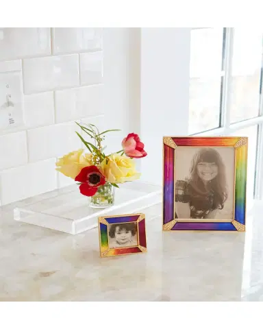 Jay Strongwater Rainbow Pave Corner Square Frame, 2"Sq. | Thumbnail 4