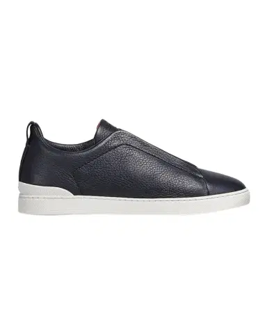 Zegna Men's Triple Stitch Deerskin Leather Sneakers | Thumbnail 1 Zegna Men's Triple Stitch Deerskin Leather Sneakers | Thumbnail 1