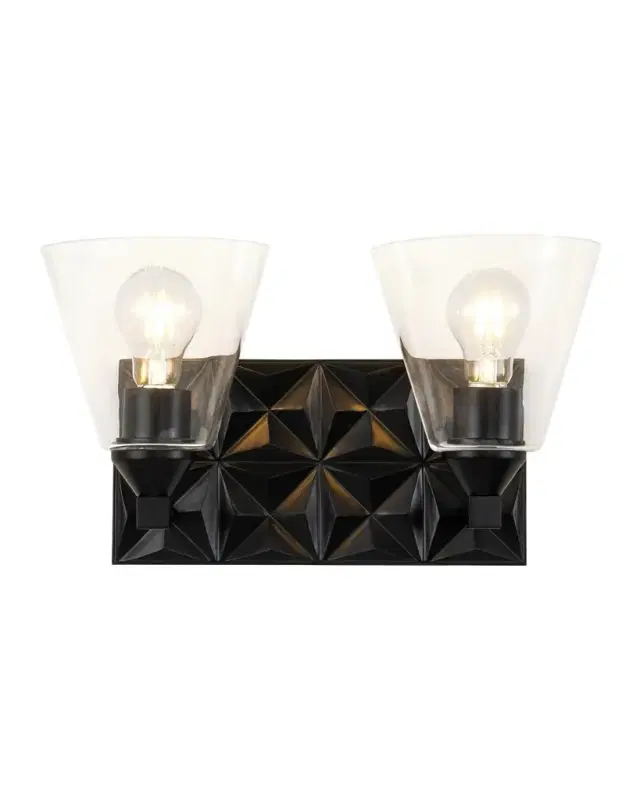 Lucas McKearn Alpha 2-Light Bath Vanity Light with Glass