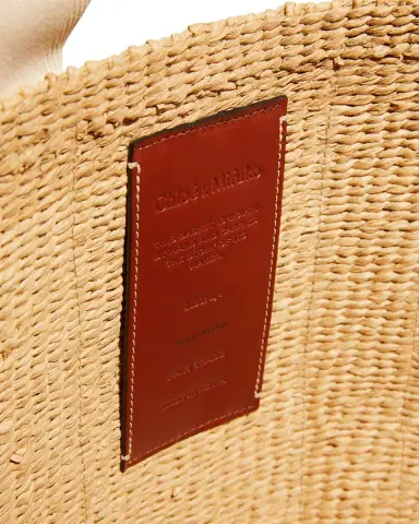 Chloé Woody Large Mifuko Basket Bag in Fair Trade Paper Embellished with Linen | Thumbnail 3 Chloé Woody Large Mifuko Basket Bag in Fair Trade Paper Embellished with Linen | Thumbnail 3