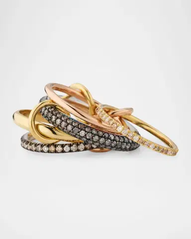 Spinelli Kilcollin Leo 18k 2-Tone 5-Link Ring w/ Diamonds | Thumbnail 2