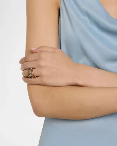 Spinelli Kilcollin Leo 18k 2-Tone 5-Link Ring w/ Diamonds | Thumbnail 1