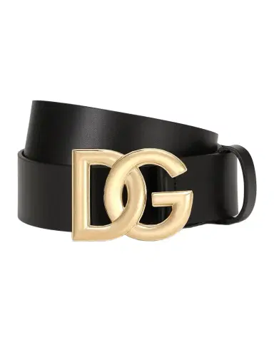 Dolce & Gabbana Men's Leather DG-Logo Buckle Belt | Thumbnail 1