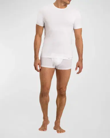 Hanro Men's Cotton Essentials 2-Pack Crewneck T-Shirts | Thumbnail 2