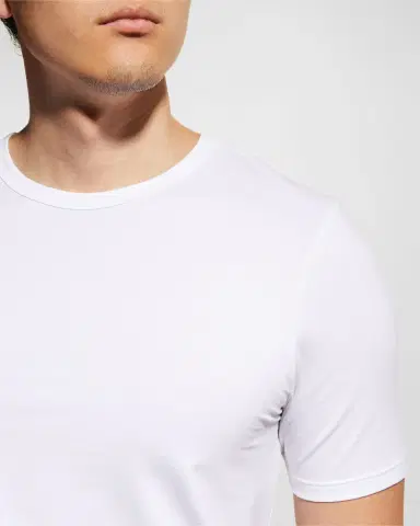 Hanro Men's Cotton Essentials 2-Pack Crewneck T-Shirts | Thumbnail 3