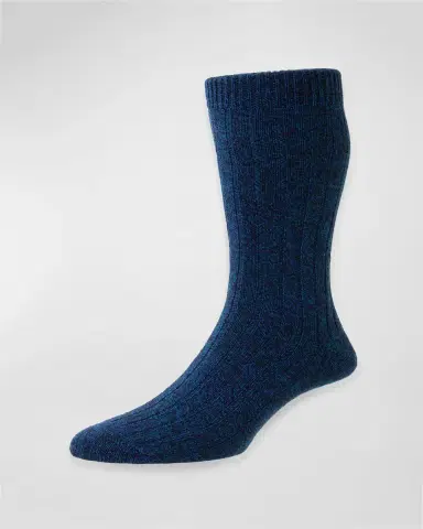 Pantherella Men's Rib-Knit Crew Socks | Thumbnail 3