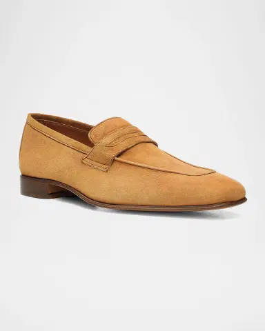Donald Pliner Men's Jayce Suede Penny Loafers | Thumbnail 2