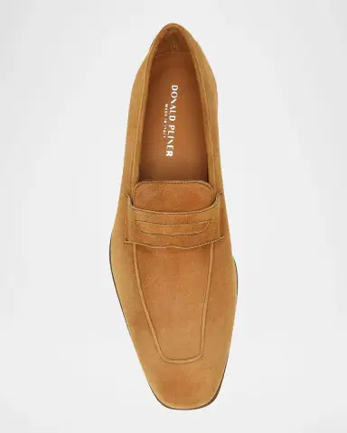 Donald Pliner Men's Jayce Suede Penny Loafers | Thumbnail 4