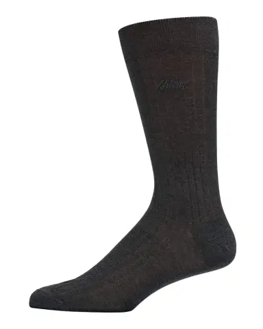 Brioni Men's Ribbed Cotton Crew Socks | Thumbnail 1 Brioni Men's Ribbed Cotton Crew Socks | Thumbnail 1
