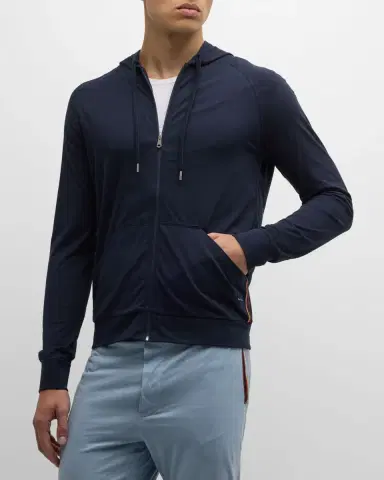 Paul Smith Men's Cotton Jersey Hoodie | Thumbnail 3 Paul Smith Men's Cotton Jersey Hoodie | Thumbnail 3