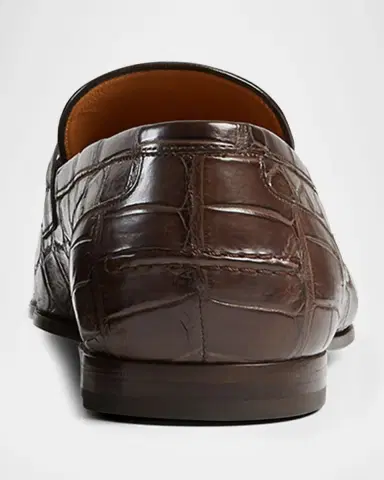 Gucci Men's Jordaan Crocodile Loafers | Thumbnail 2