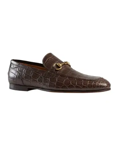Gucci Men's Jordaan Crocodile Loafers | Thumbnail 1