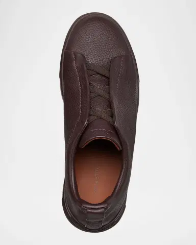 ZEGNA Men 's Triple Stitch Deerskin Leather Sneakers | Thumbnail 5 ZEGNA Men 's Triple Stitch Deerskin Leather Sneakers | Thumbnail 5