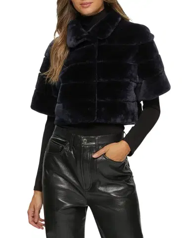 Gorski Horizontal Lamb Shearling Short-Sleeve Bolero Jacket | Thumbnail 1 Gorski Horizontal Lamb Shearling Short-Sleeve Bolero Jacket | Thumbnail 1