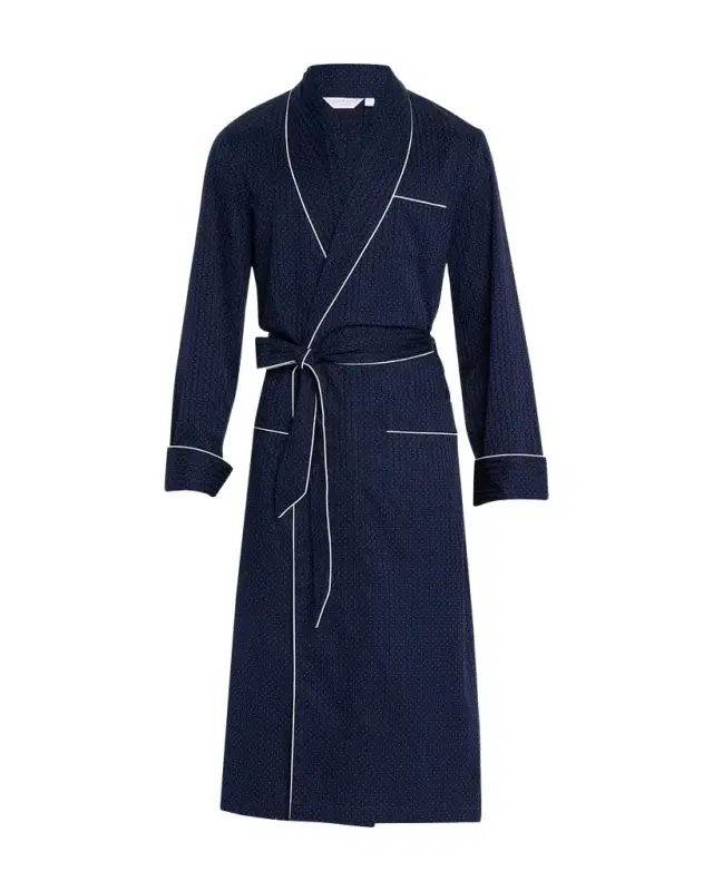 Men 's Dotted Royal Robe w/ Piping