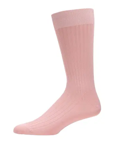 Pantherella Men's Danvers Ribbed Cotton Mid-Calf Socks | Thumbnail 1