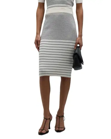 ATM Anthony Thomas Melillo Silk and Cotton Mixed Stripe Midi Skirt | Thumbnail 1 ATM Anthony Thomas Melillo Silk and Cotton Mixed Stripe Midi Skirt | Thumbnail 1