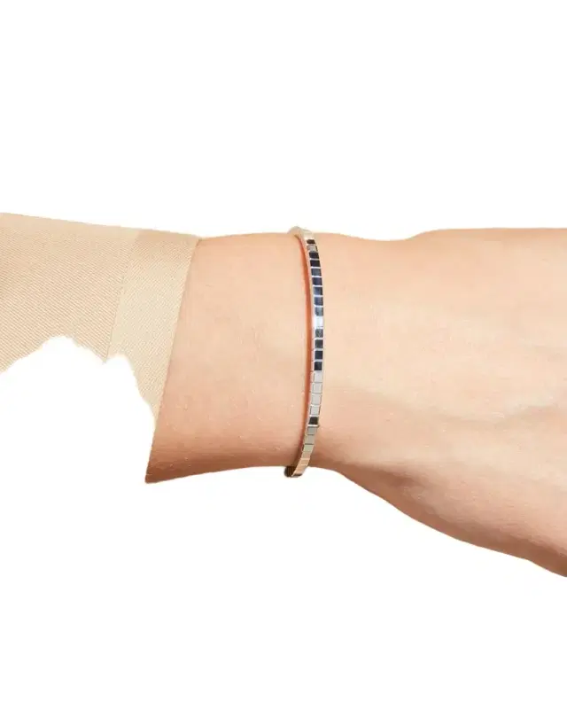 Ice Cube 18K White Gold Bracelet, Size Small