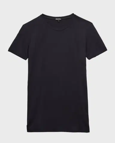 ZEGNA Men 's Slim Fit Micromodal Crewneck T-Shirt | Thumbnail 2